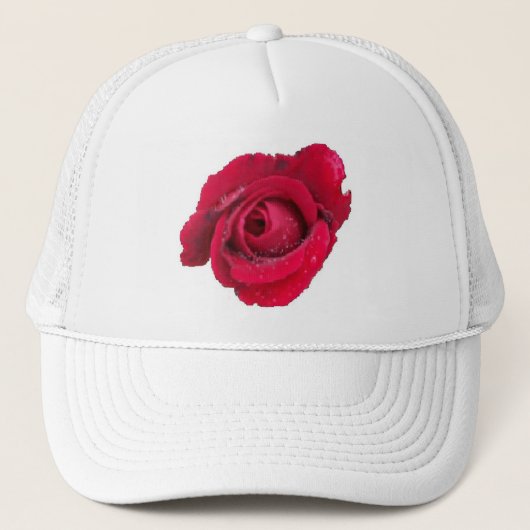 Hat Beautiful Rote Rose Truckerkappe (Vorderseite)