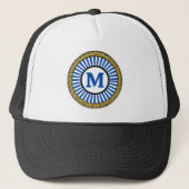 Hat - Blue Stripe - Personalisiert - Initial hinzu Truckerkappe (Vorderseite)
