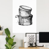 Hat Boxes Fashion Sketch Poster (Heimbüro)