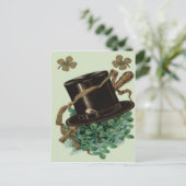 Hat Clay Pipe Kleeblatt Vierblättriges Kleeblatt S Postkarte (Stehend Vorderseite)