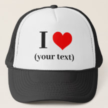 Hat Custom I heart (Ihr Text) -