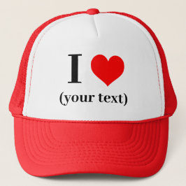 Hat Custom I heart (Ihr Text) - Truckerkappe