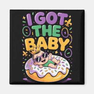 Hat den Baby Mardi Gras King Cake Schwangerschaft Magnet