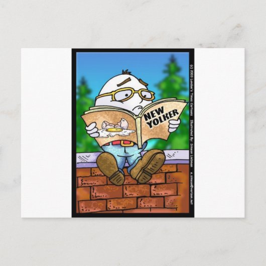 Hat der New Yorker Humpty Dumpty getötet? Cartoon  Postkarte (Vorderseite)