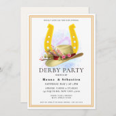  Hat  Derby Party Equestrian Einladung (Vorne/Hinten)