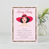  Hat Derby Party Invitation Einladung (Stehend Vorderseite)