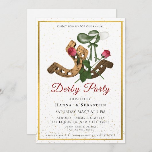 Hat Derby Party Invitation Einladung (Vorne/Hinten)