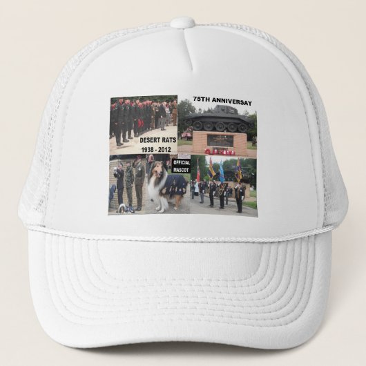 Hat Desert Rat 75-jährige Jubiläumsfeiern Truckerkappe (Vorderseite)