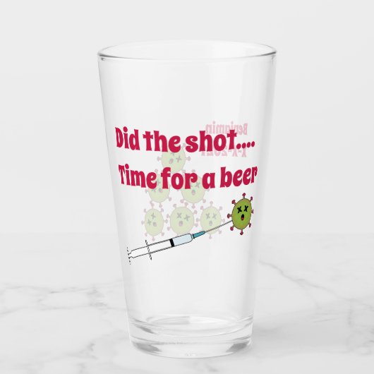 Hat die Schuss Zeit für eine BiercovID-Impfung Glas (Vorderseite)