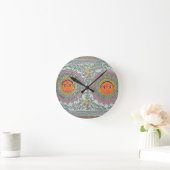 hat ein "Sonne" Motiv "in der madhubani Malerei" Runde Wanduhr (Zuhause)