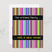 "... HAT EINE NEUE ZUHAUSE!" + Farbstreifen Ankündigungspostkarte (Vorne/Hinten)