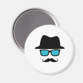 Hat Glasses Mustache Magnet (Vorderseite/Rückseite)