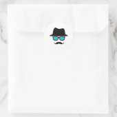 Hat Glasses Mustache Runder Aufkleber (Tasche)