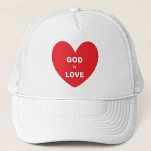 Hat Gott ist Liebe Rotes Herz Truckerkappe