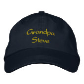 Hat - Grandpa with Name Bestickte Baseballkappe (Vorderseite)