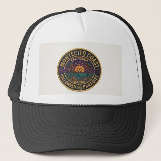 hat Halloween-Design Truckerkappe (Vorderseite)