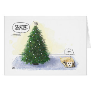 Hat heute jemand den Baum gewässert? (Hund: "Ich h