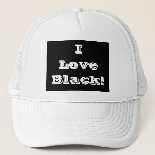 Hat I Liebe Black Truckerkappe (Vorderseite)