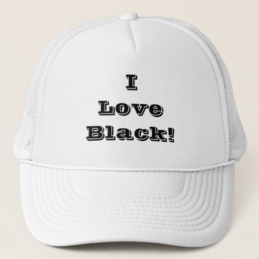 Hat I Liebe Black Truckerkappe (Vorderseite)