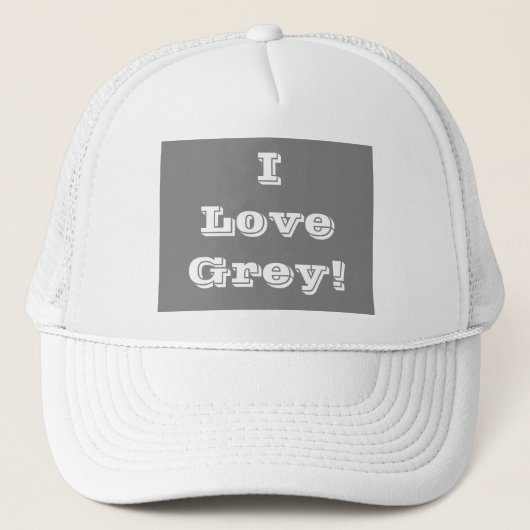 Hat I Liebe Grau Truckerkappe (Vorderseite)