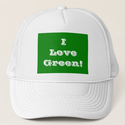Hat I Liebe Green Truckerkappe (Vorderseite)