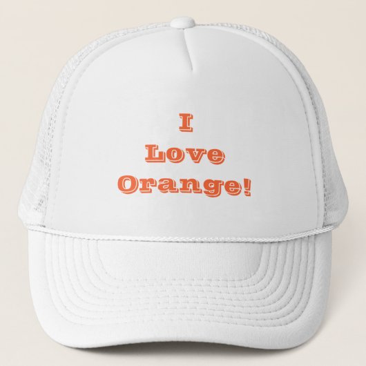 Hat I Liebe Orange Truckerkappe (Vorderseite)