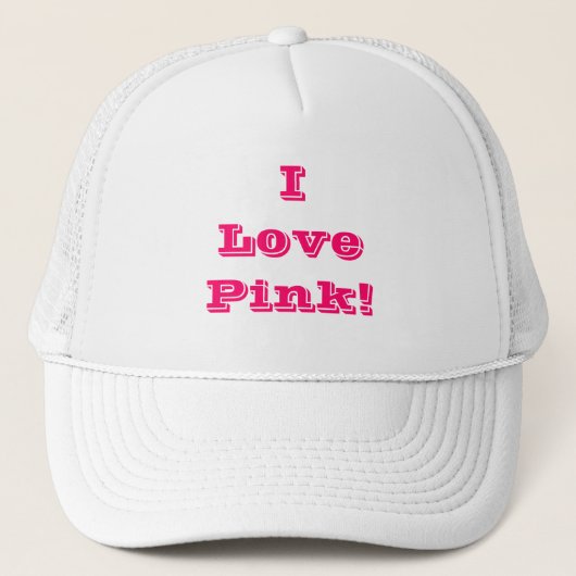 Hat I Liebe Pink Truckerkappe (Vorderseite)