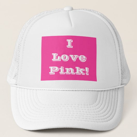 Hat I Liebe Pink Truckerkappe (Vorderseite)