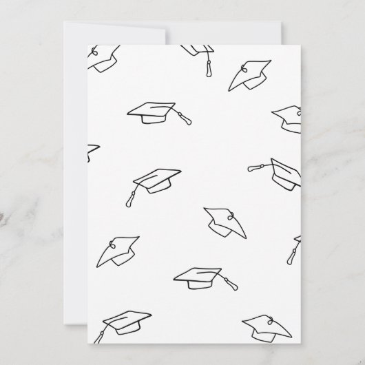 Hat ist aus, Moderne Graduierungspartei Einladung (Rückseite)