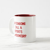 Hat jemand eine Tasse für Sportankündigung angeruf (Vorderseite Links)