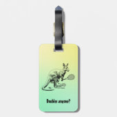 Hat jemand eine Verdoppelt? Kangaroo Tennis Player Gepäckanhänger (Rückseite vertikal)