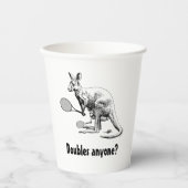 Hat jemand eine Verdoppelt? Kangaroo Tennis Player Pappbecher (Vorderseite)
