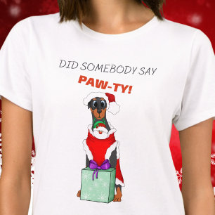 Hat jemand Party-Pfötchen gesagt? Süßer Dobermann- T-Shirt