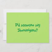 Hat jemand Shenanigans gesagt? Happy Patricks Day Einladung (Vorderseite)