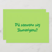 Hat jemand Shenanigans gesagt? Happy Patricks Day Einladung (Vorne/Hinten)
