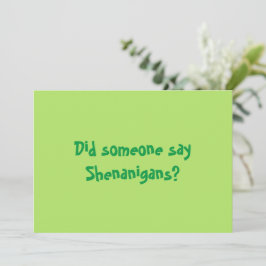 Hat jemand Shenanigans gesagt? Happy Patricks Day Einladung