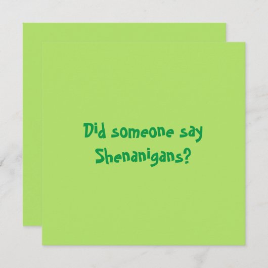Hat jemand Shenanigans gesagt? St. Patrick's Day (Vorne/Hinten)