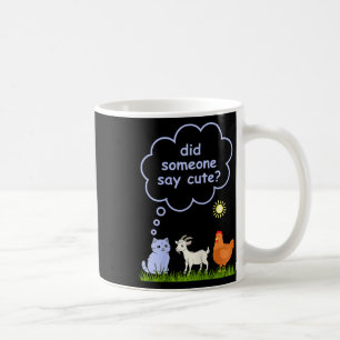 Hat jemand Süß gesagt - Bauernhofkatze, Ziege und Kaffeetasse