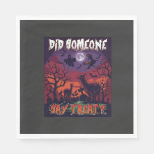Hat jemand Süßigkeiten gesagt Halloween Alpaka Hex Serviette