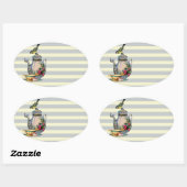 Hat jemand Tee? Ovaler Aufkleber (Blatt)