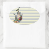 Hat jemand Tee? Ovaler Aufkleber (Tasche)