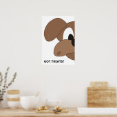 Hat Leckerlis? Neugieriger Hund Poster (Küche)