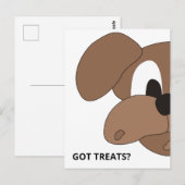 Hat Leckerlis? Neugieriger Hund Postkarte (Vorne/Hinten)