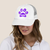 Hat-Liebe Paws auf Paws Lila Truckerkappe (Beispiel)