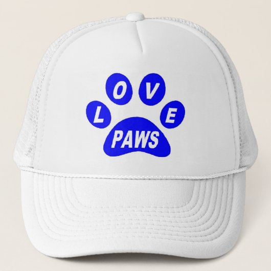 Hat-Liebe Paws Blue Truckerkappe (Vorderseite)