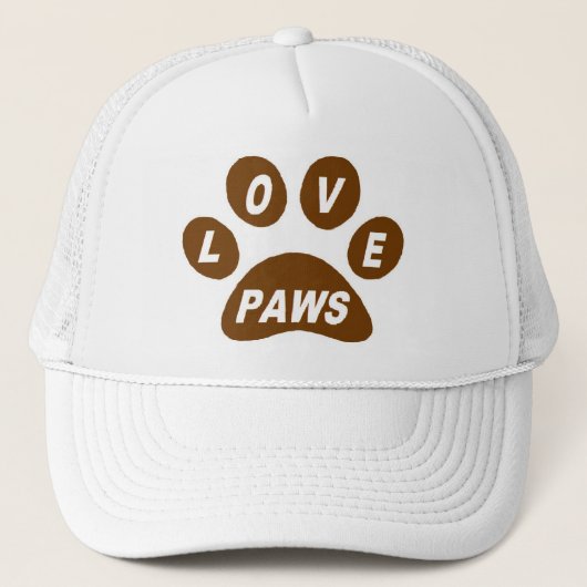Hat-Liebe Paws Brown Truckerkappe (Vorderseite)
