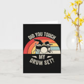 Hat lustiger Schlagzeuger Drum-Set berührt Retro V Karte (Gelbe Blume)
