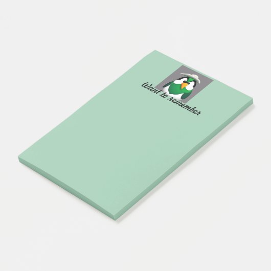 Hat mit komischem mexikanischen Vogel Post-it Klebezettel (angewinkelt)