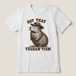 Hat mit lustigem Yeehawtism Capybara Cowboy Tri-Blend Shirt
