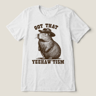 Hat mit lustigem Yeehawtism Capybara Cowboy Tri-Blend Shirt